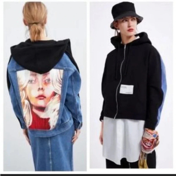 Zara collab denim jacket size S - Picture 1 of 8